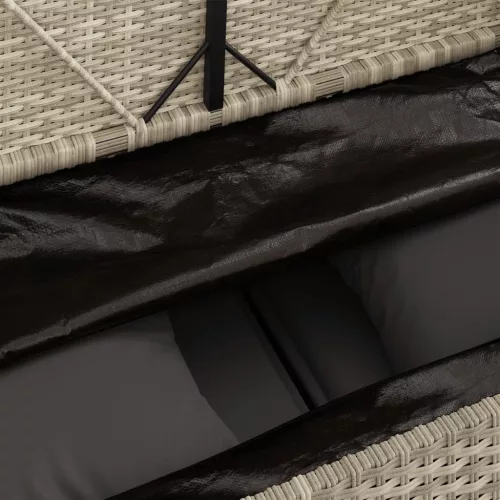  világosszürke polyrattan kerti pad párnákkal