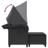  2 személyes fekete polyrattan kerti kanapé baldachinnal/székkel