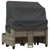  2 személyes szürke polyrattan kerti kanapé baldachinnal/székkel