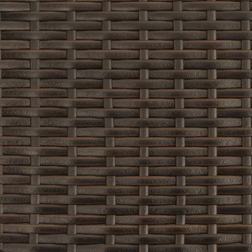  2 személyes barna polyrattan kerti kanapé zsámolyokkal