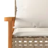  vegyes bézs polyrattan és akácfa kerti pad párnával