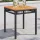  fekete polyrattan és akácfa kerti asztal 38 x 38 x 42 cm