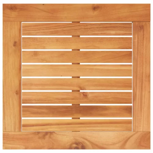  fekete polyrattan és akácfa kerti asztal 38 x 38 x 42 cm