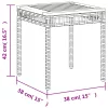  fekete polyrattan és akácfa kerti asztal 38 x 38 x 42 cm