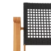 2 db fekete polyrattan és akácfa kerti szék