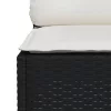  fekete polyrattan kerti sarokkanapé párnával