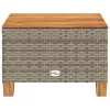  szürke polyrattan és akácfa kerti asztal 55 x 55 x 36 cm