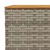  szürke polyrattan és akácfa kerti asztal 55 x 55 x 36 cm