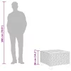  szürke polyrattan és akácfa kerti asztal 55 x 55 x 36 cm