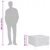  bézs polyrattan és akácfa kerti asztal 55 x 55 x 36 cm