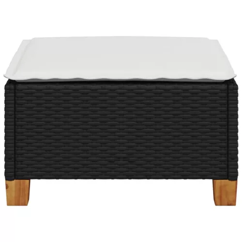  fekete polyrattan kerti szék párnával 63,5 x 56 x 32 cm