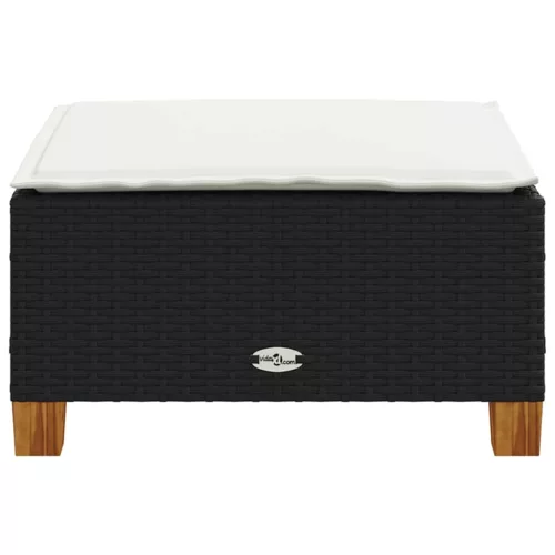  fekete polyrattan kerti szék párnával 63,5 x 56 x 32 cm