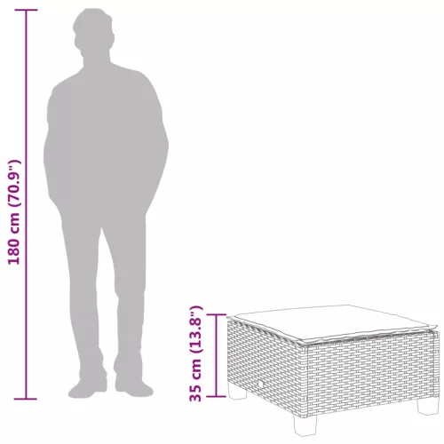  fekete polyrattan kerti szék párnával 63,5 x 56 x 32 cm