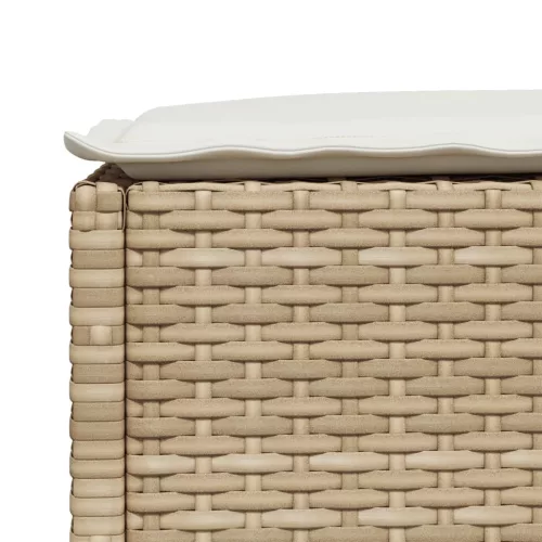  szürke polyrattan kerti ülőke párnával 63,5 x 56 x 32 cm