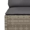  3 személyes szürke polyrattan kerti kanapé párnával