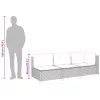  3 személyes szürke polyrattan kerti kanapé párnával