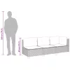  3 személyes bézs polyrattan kerti kanapé párnával