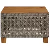  szürke polyrattan és akácfa kerti asztal 55 x 55 x 36 cm