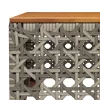  szürke polyrattan és akácfa kerti asztal 55 x 55 x 36 cm