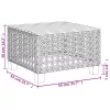  szürke polyrattan és akácfa kerti asztal 55 x 55 x 36 cm