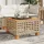 bézs polyrattan és akácfa kerti asztal 55 x 55 x 36 cm