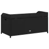  fekete polyrattan és akácfa tárolópad 100 x 50 x 52 cm