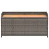  szürke polyrattan és akácfa tárolópad 100 x 50 x 52 cm