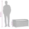  szürke polyrattan és akácfa tárolópad 100 x 50 x 52 cm