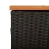  fekete polyrattan és akácfa kerti tárolóláda 110 x 50 x 54 cm