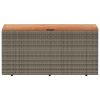  szürke polyrattan és akácfa kerti tárolóláda 110 x 50 x 54 cm