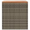  szürke polyrattan és akácfa kerti tárolóláda 110 x 50 x 54 cm