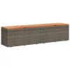  szürke polyrattan és akácfa kerti tárolóláda 220 x 50 x 54 cm