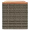  szürke polyrattan és akácfa kerti tárolóláda 220 x 50 x 54 cm