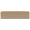  bézs polyrattan és akácfa kerti tárolóláda 220 x 50 x 54 cm