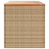  bézs polyrattan és akácfa kerti tárolóláda 220 x 50 x 54 cm