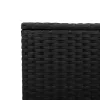  fekete polyrattan üveglapos kerti asztal 55 x 55 x 37 cm