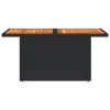  fekete polyrattan és akácfa kerti asztal 100 x 55 x 73 cm