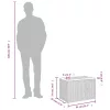  2 db fekete polyrattan és tömör fa kerti kisasztal 55x34x37 cm