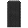 fekete polyrattan üveglapos kerti kisasztal 58 x 27,5 x 55 cm