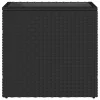  fekete polyrattan üveglapos kerti kisasztal 58 x 27,5 x 55 cm