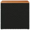  fekete polyrattan kerti kisasztal fa asztallappal 58x27,5x55 cm