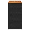  fekete polyrattan kerti kisasztal fa asztallappal 58x27,5x55 cm