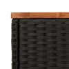  fekete polyrattan kerti kisasztal fa asztallappal 58x27,5x55 cm