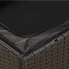  2 személyes fekete polyrattan kerti kanapé párnával