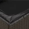  fekete 3 személyes polyrattan kerti kanapé párnákkal