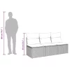  fekete 3 személyes polyrattan kerti kanapé párnákkal
