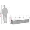  4 személyes fekete polyrattan kerti kanapé párnával