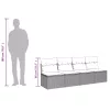  4 személyes fekete polyrattan kerti kanapé párnával