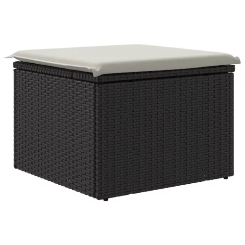  fekete polyrattan kerti szék párnával 55 x 55 x 37 cm