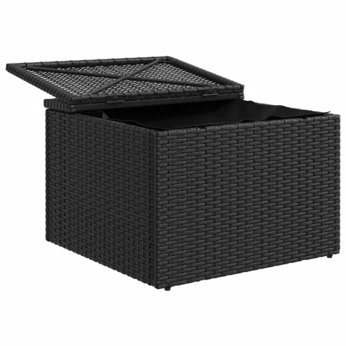  fekete polyrattan kerti szék párnával 55 x 55 x 37 cm